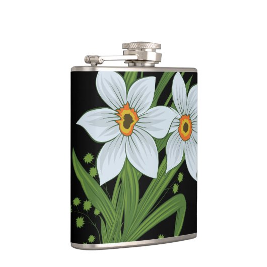 Flasques Tulipes et jonquilles Fleurs Arrière - plan noir (Droite)