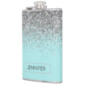 Flasques Turquoise Aqua Blue Silver Parties scintillant Gir (Gauche)