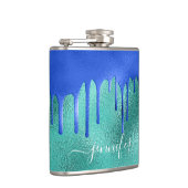 Flasques Turquoise bleu bleu vert gouttes nom métallique (Droite)