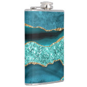 Flasques Turquoise Blue Gold Parties scintillant Marbre Aqu (Droite)