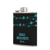 Flasques Turquoise Confetti Personnalisé Bachelorette Party (Gauche)