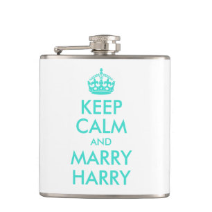 Flasques Turquoise Conserver le calme et porter Harry