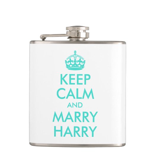 Flasques Turquoise Conserver le calme et porter Harry (Devant)