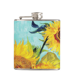 Flasques Turquoise de vase à tournesols de Vincent van Gog