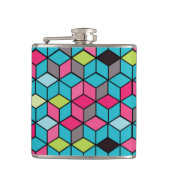 Flasques Turquoise et motif rose de cube (Devant)