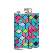 Flasques Turquoise et motif rose de cube (Droite)