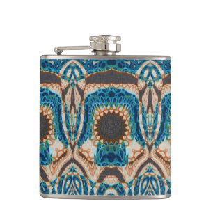 Flasques Turquoise Gold Sun Southwestern Art