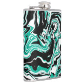 Flasques Turquoise, noir et Marbre blanc Fluid Art (Droite)