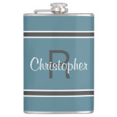 Flasques Turquoise Nom Personnalisé Monogramme Initiale Boi (Devant)