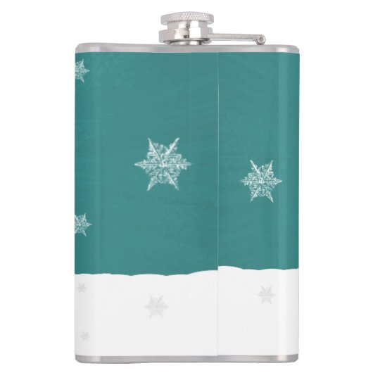 Flasques Turquoise Snowy Christmas Tree Flask (Dos)