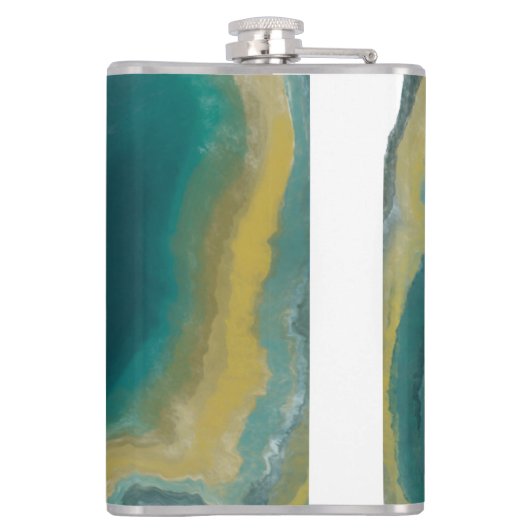 Flasques Turquoise vert Agate marbre Nom Abstrait Monogramm (Dos)