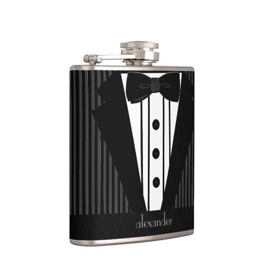 Flasques Tuxedo Avec Nom Personnalisé (Droite)