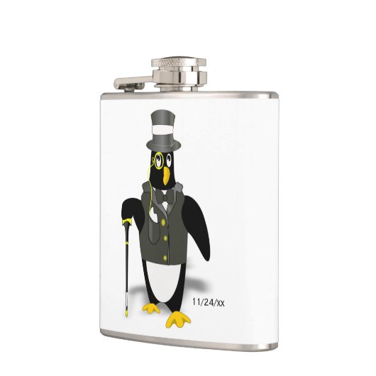 Flasques Tuxedo Penguin Groomsman Mariage Date facultative (Gauche)