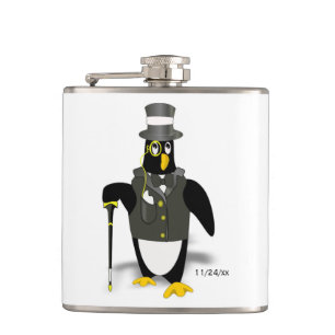 Flasques Tuxedo Penguin Groomsman Mariage Date facultative