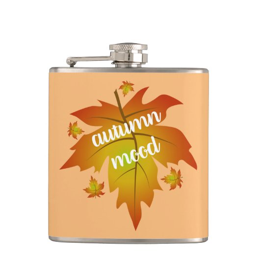 Flasques Typographie de l'humeur d'automne feuille d'érable (Devant)