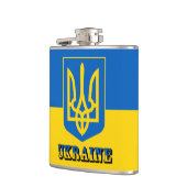 Flasques Ukraine, Tryzub, Drapeau ukrainien / Armoiries (Gauche)