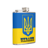 Flasques Ukraine, Tryzub, Drapeau ukrainien / Armoiries (Droite)