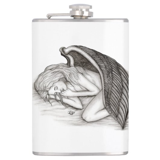 Flasques Un Angel endormi, noir et blanc (Devant)
