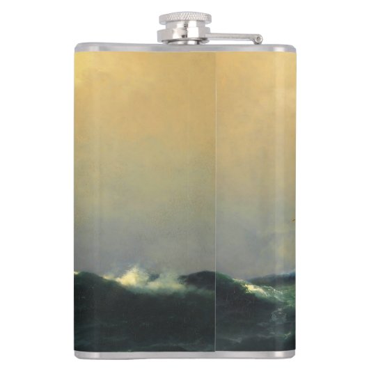 Flasques Un bateau à vapeur dans une tempête dans l'océan A (Dos)