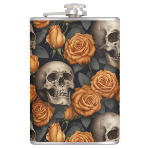 Flasques Un crâne et une série Rose 11
