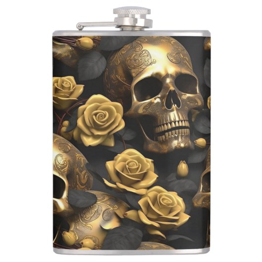 Flasques Un design de la série Crâne et Roses 8 (Devant)