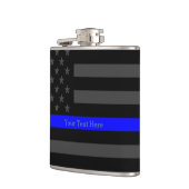 Flasques Un drapeau mince de Blue Line USA que votre texte (Gauche)