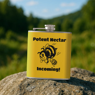 Flasques Un Nectar puissant arrive ! Cartoon Busy Bee Bucke
