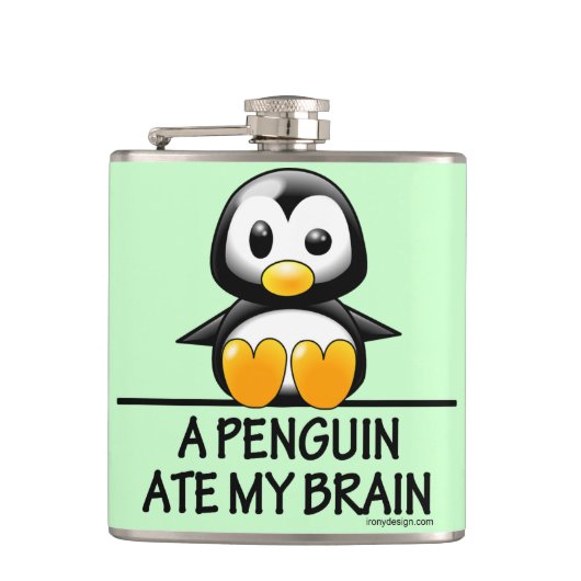Flasques Un pingouin a mangé mon cerveau (Devant)