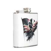 Flasques Un pompier américain.Drapeau des Etats-Unis. (Droite)