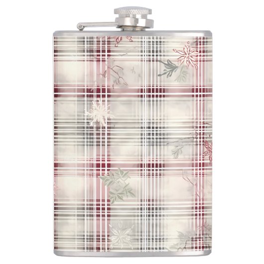 Flasques Un Tartan de Noël Floral Design série #13 (Devant)