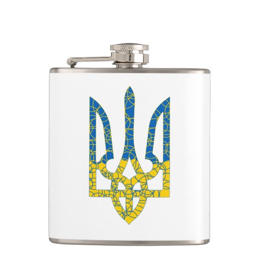 Flasques Un trident ukrainien texturé drapeau d'Ukraine cou (Devant)