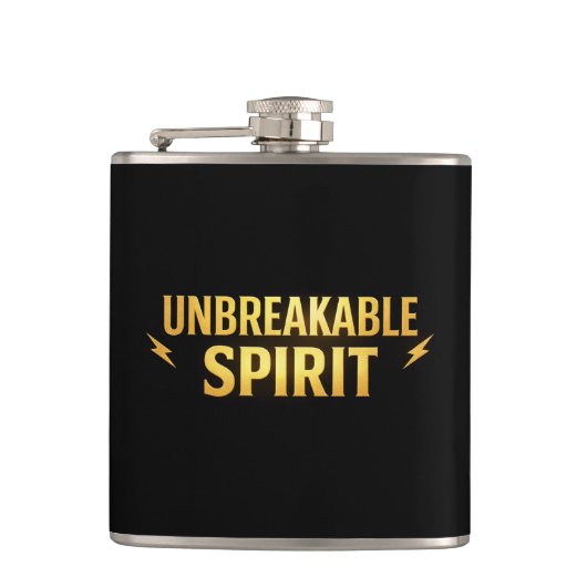Flasques Unbreakable Spirit Black Stainless Steel Hip Flask (Devant)