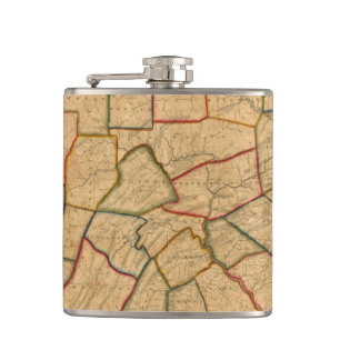Flasques Une carte de l'état de la Pennsylvanie