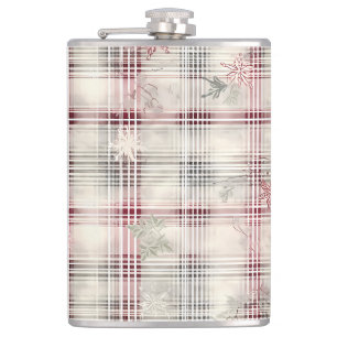 Flasques Une série de dessins floraux tartan de Noël #13
