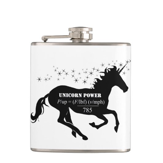 Flasques Unicorne Power Fake Math Formula drôle (Devant)