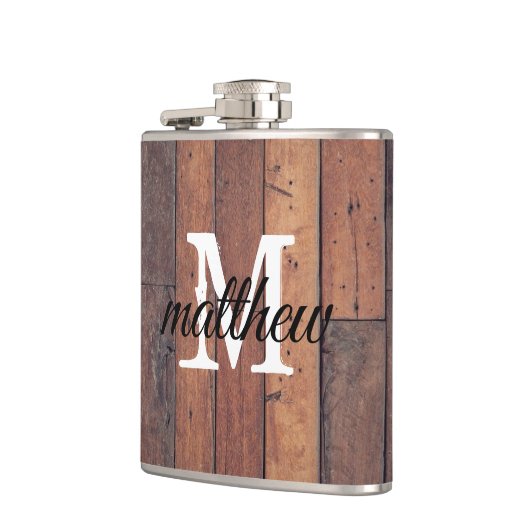 Flasques Unique ferme en bois rustique Monogram (Gauche)
