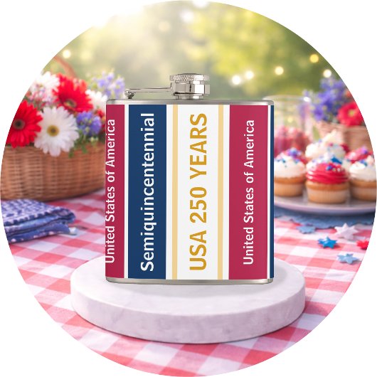 Flasques USA 250 Years Semiquincentennial Patriotic Stripes