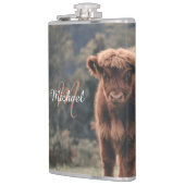 Flasques Vache de Highland calvaire herbe d'automne monogra (Gauche)