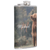 Flasques Vache de Highland calvaire herbe d'automne monogra (Droite)