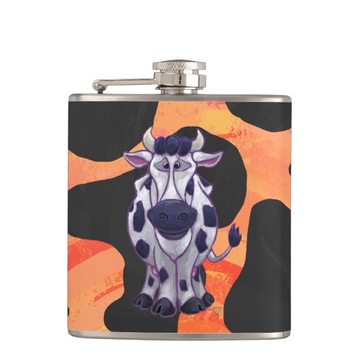 Flasques Vache Noir et Orange Wild Me (Devant)
