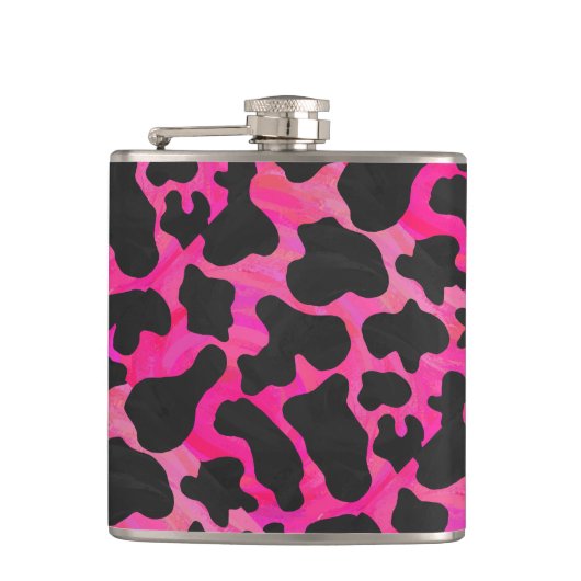 Flasques Vache rose chaud et noir (Devant)