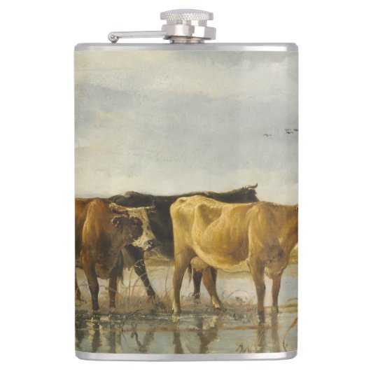 Flasques Vaches dans une rivière Aelbert Cuyp (Devant)