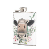 Flasques vaches nez baiser fleurs aquarelle gris animal de  (Gauche)