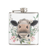 Flasques vaches nez baiser fleurs aquarelle gris animal de  (Devant)