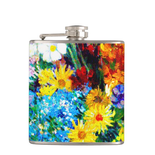 Flasques Van Gogh Flowers dans un Vase Bleu (Devant)