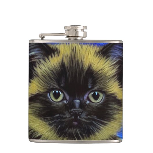 Flasques Van Gogh Starry Nuit Siamese Cat (Devant)
