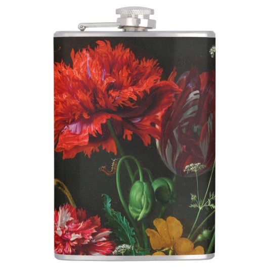 Flasques Vase de verre avec des fleurs (Devant)