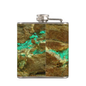 Flasques Veine turquoise naturelle en pierre brune rugueuse (Dos)