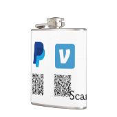 Flasques Venmo paypal scan pour payer ajouter q r code logo (Gauche)