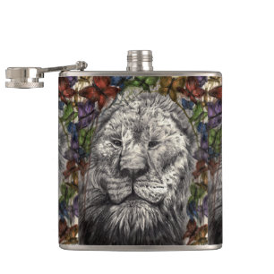 Flasques Vent sous mes ailes Lion Papillons Nature Art